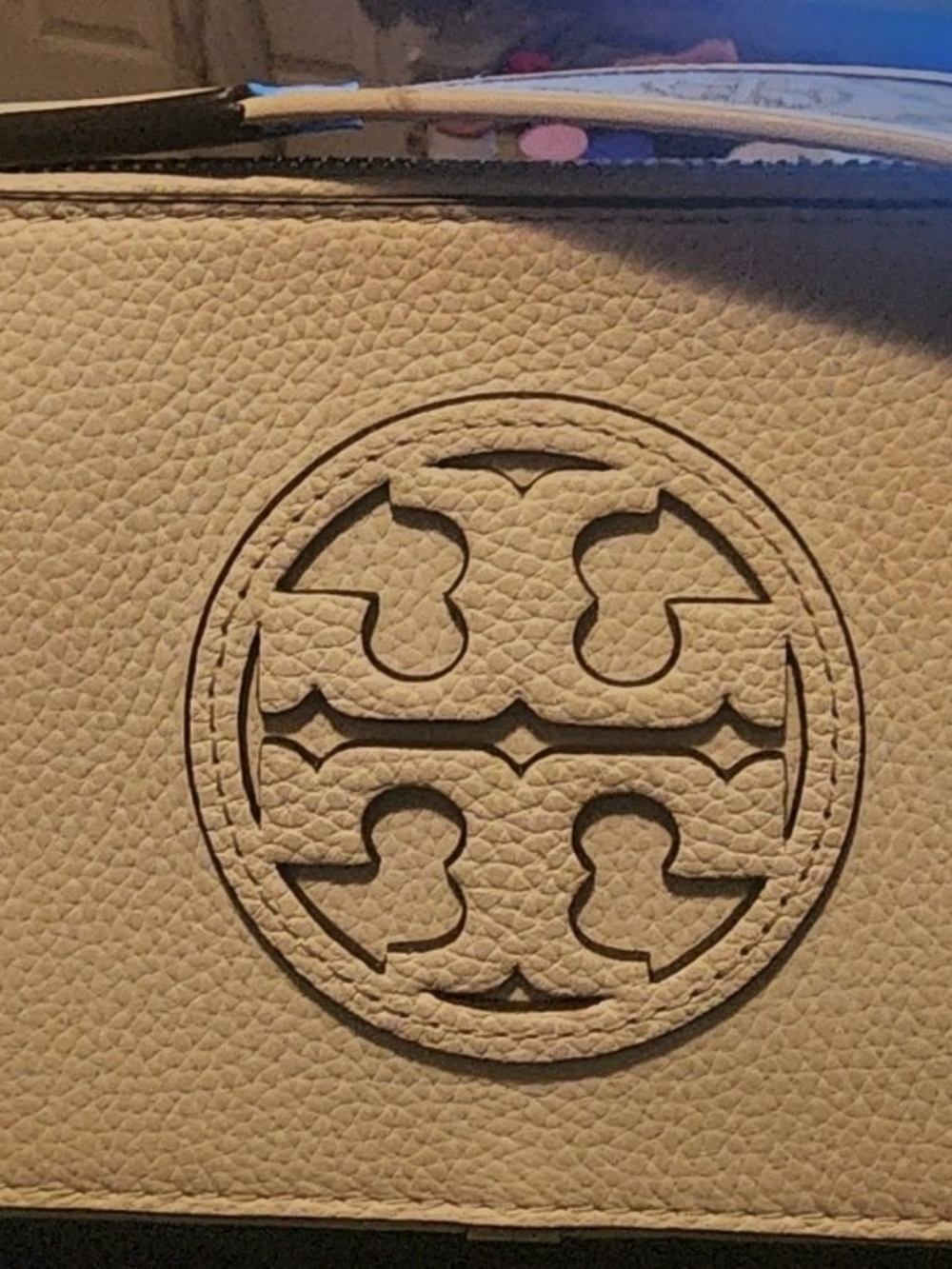 Tory Burch Pebbled Leather Men's Wallet in Beige